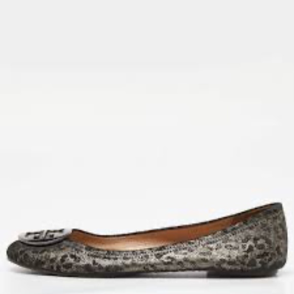 NIB Tory Burch Ballet Flats - Reva POWDERED CHEETAH PRINT gray - Picture 6 of 8